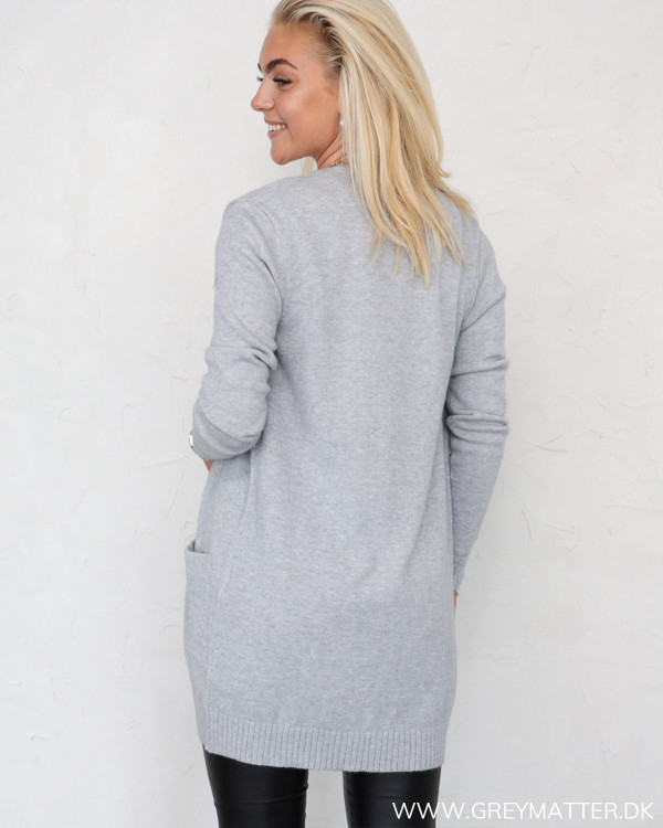 Vila Viril Light Grey Melange Open Knit Cardigan