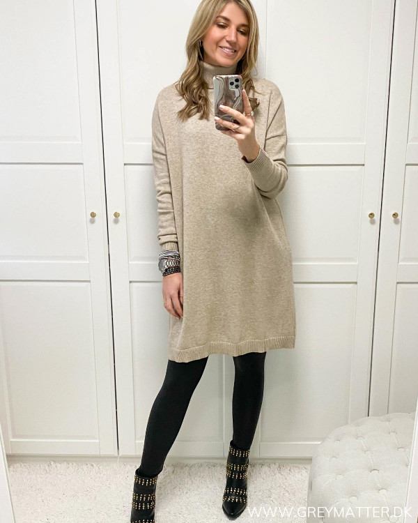 Vila Viril Rollneck Natural Melange Knit Tunic