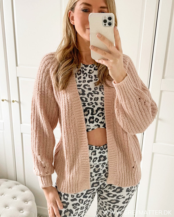 Visuba Knit Open Misty Rose Cardigan