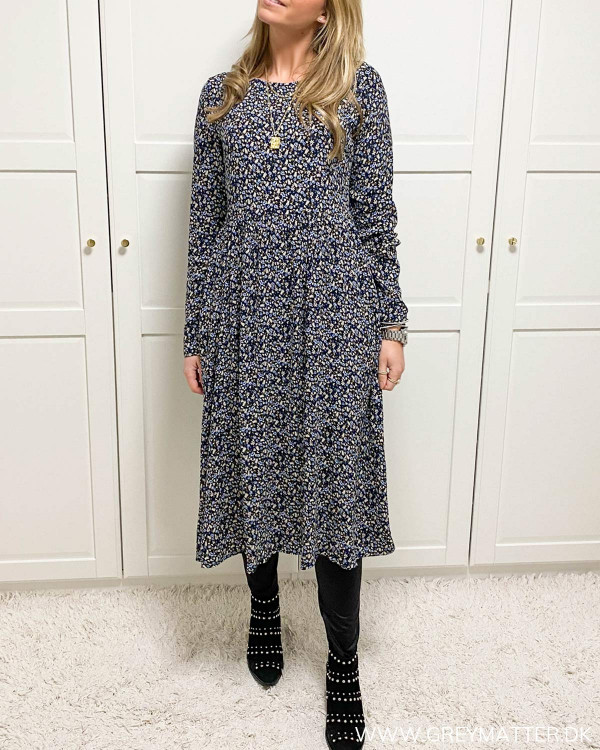 Vianma Black Flower Midi Dress
