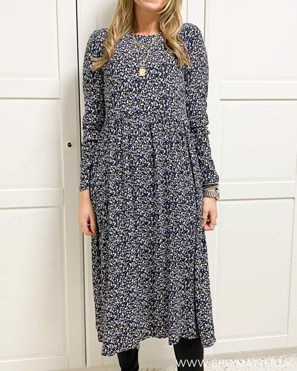 Vianma Black Flower Midi Dress
