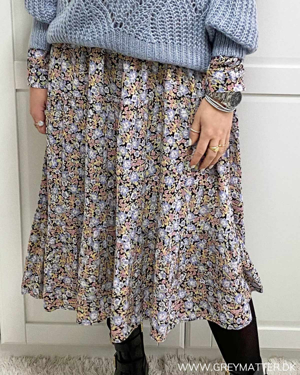 Pieces kjole med lange ærmer og blomsterprint