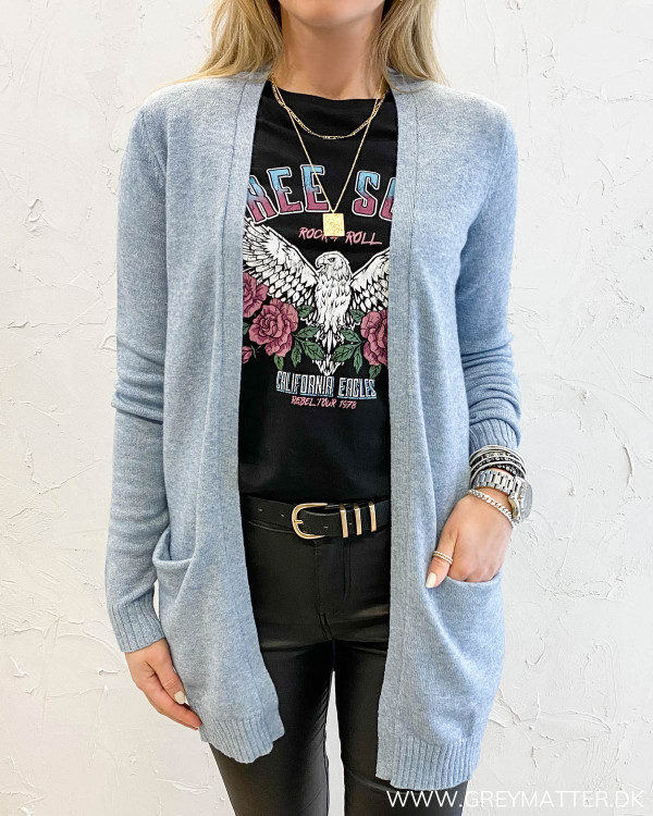 Viril Open Ashley Blue Knit Cardigan