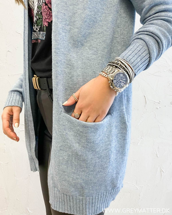 Viril Open Ashley Blue Knit Cardigan