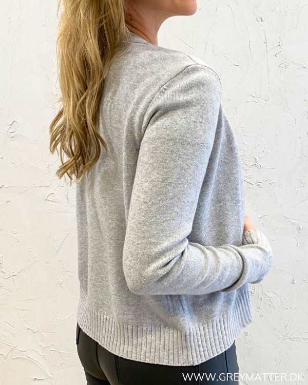 Viril Short Light Grey Melange Knit Cardigan