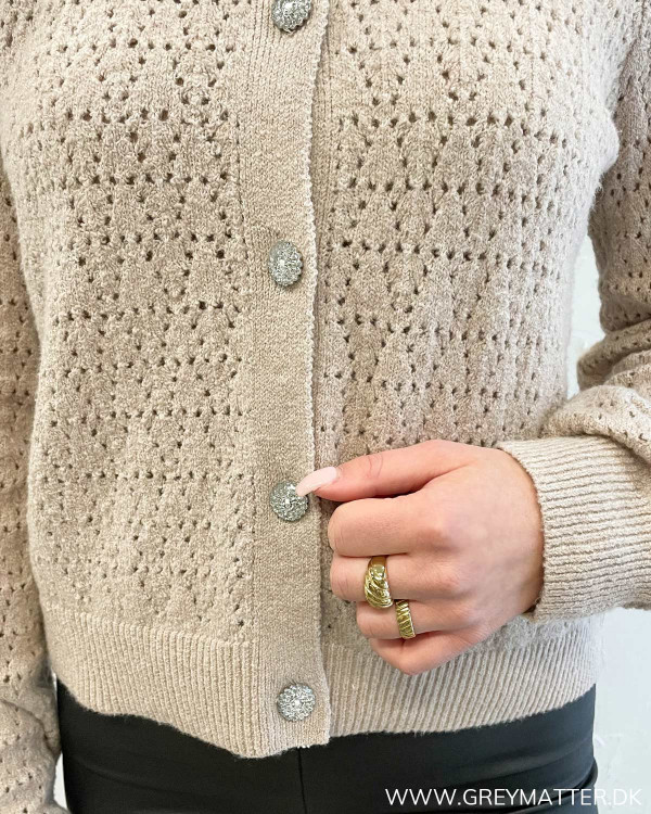 Vialassa Pointelle Natural Melange Cardigan