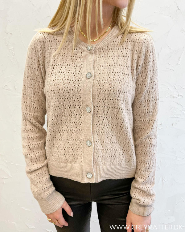 Vialassa Pointelle Natural Melange Cardigan