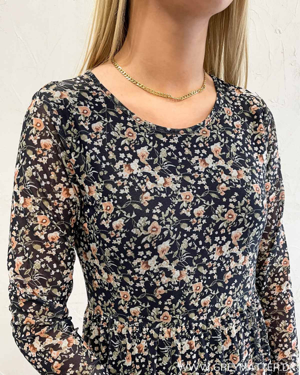 Vidavis Printed Navy Blazer Flowers Dress