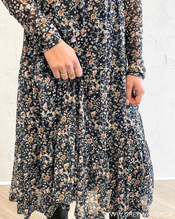 Vidavis Printed Navy Blazer Flowers Dress