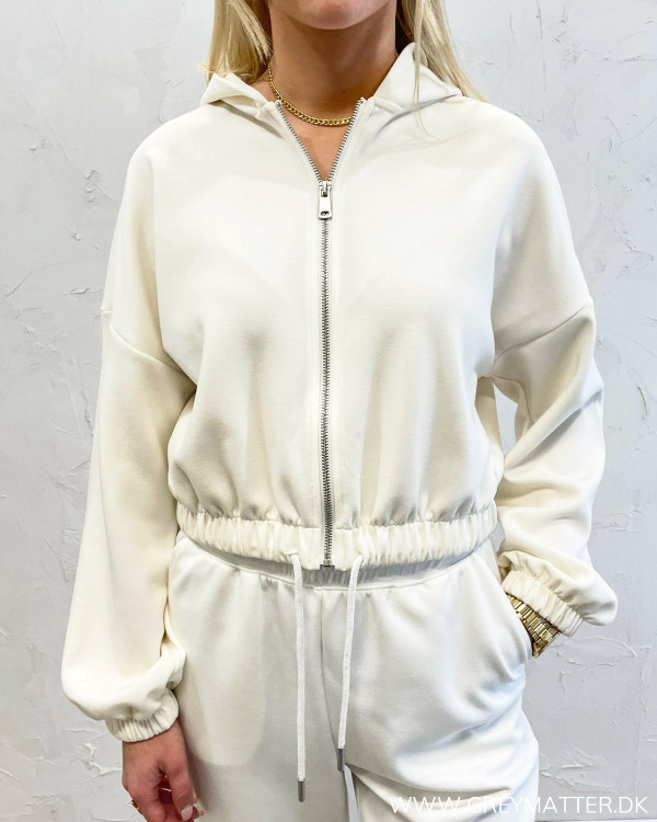 Onlscarlett Cloud Dancer Zip Hoodie