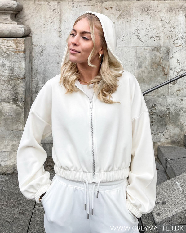 Onlscarlett Cloud Dancer Zip Hoodie