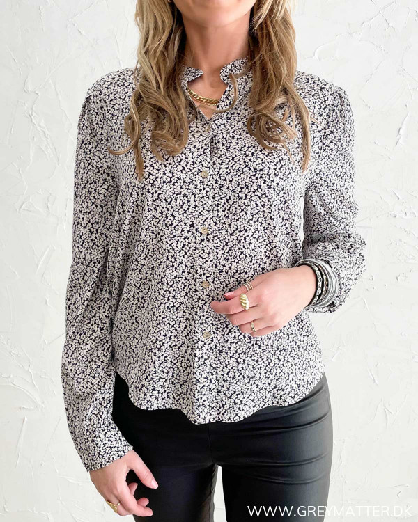 Vizugi Navy Zela Print L/S Shirt