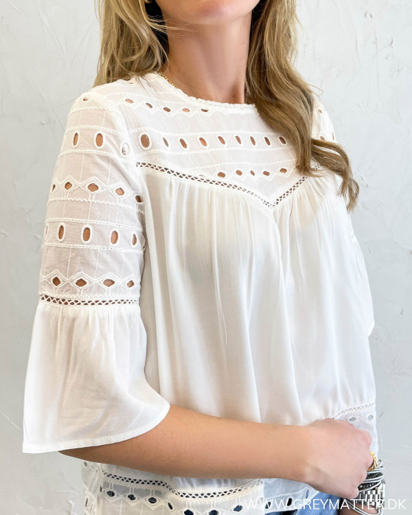 Onlirina Cloud Dancer Anglaise Blouse