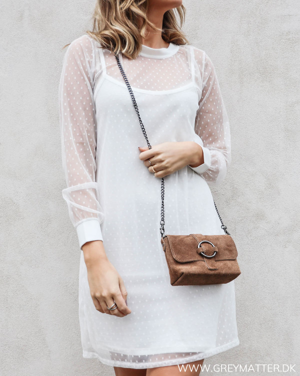 White Dot Mesh Dress