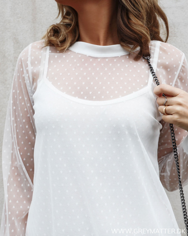 White Dot Mesh Dress