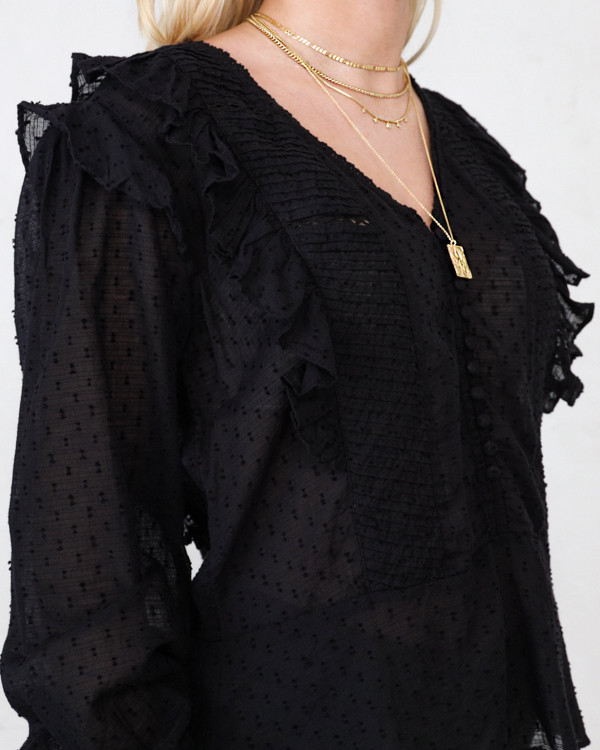 Neo Noir Ane Dobby Black Blouse