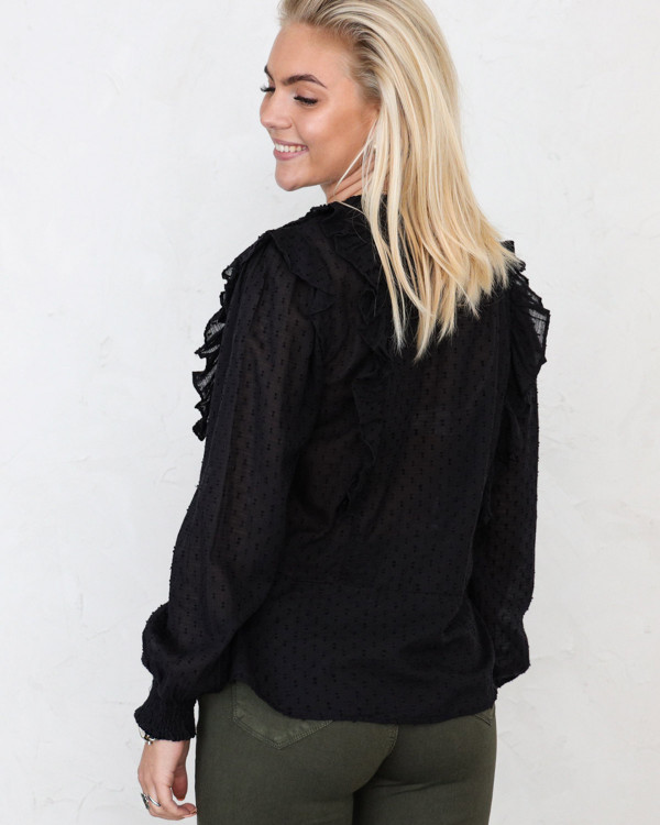 Neo Noir Ane Dobby Black Blouse