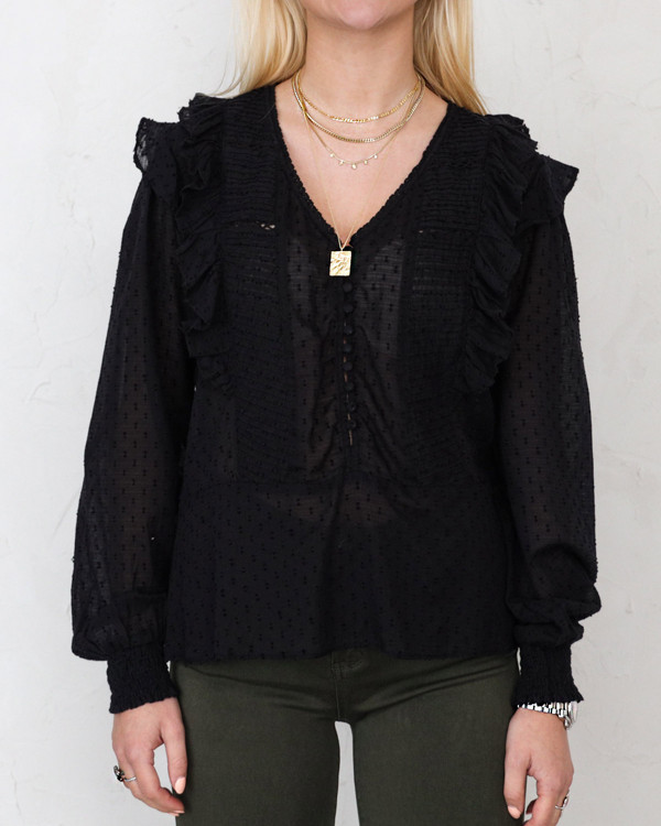 Neo Noir Ane Dobby Black Blouse