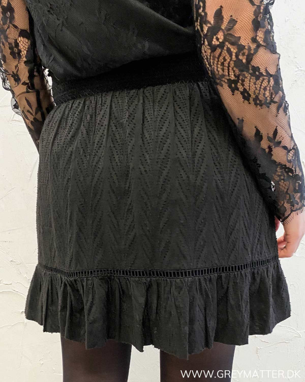 Teffie Leaf Dobby Black Skirt