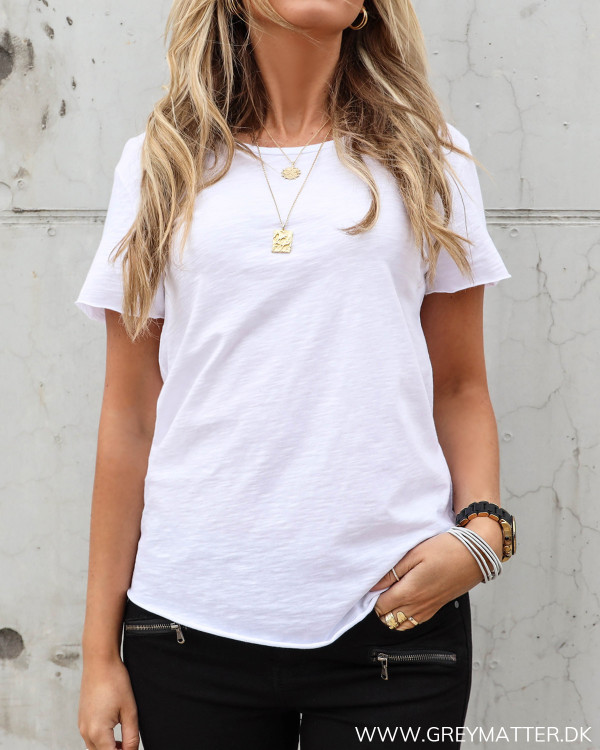 T-shirt i hvid bomuld til damer