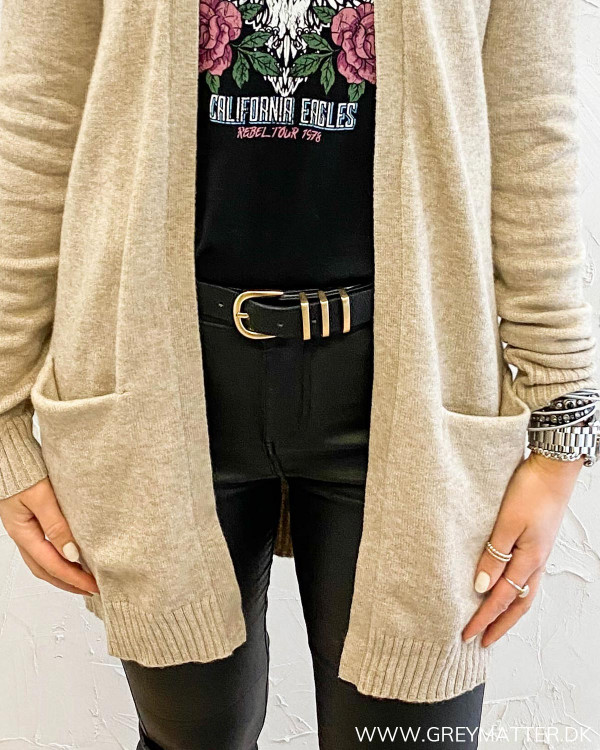 Vila Viril Open Knit Natural Melange Cardigan