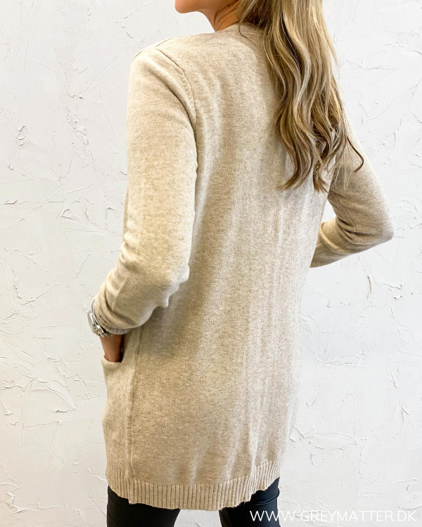 Vila Viril Open Knit Natural Melange Cardigan