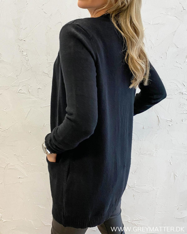 Vila Viril Open Black Knit Cardigan
