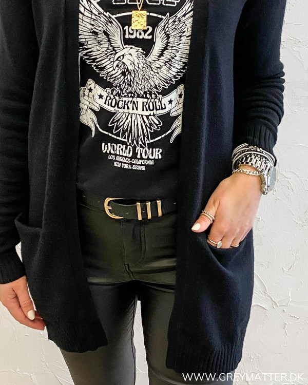 Vila Viril Open Black Knit Cardigan