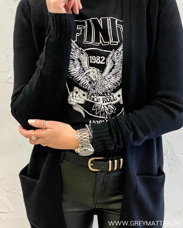 Vila Viril Open Black Knit Cardigan