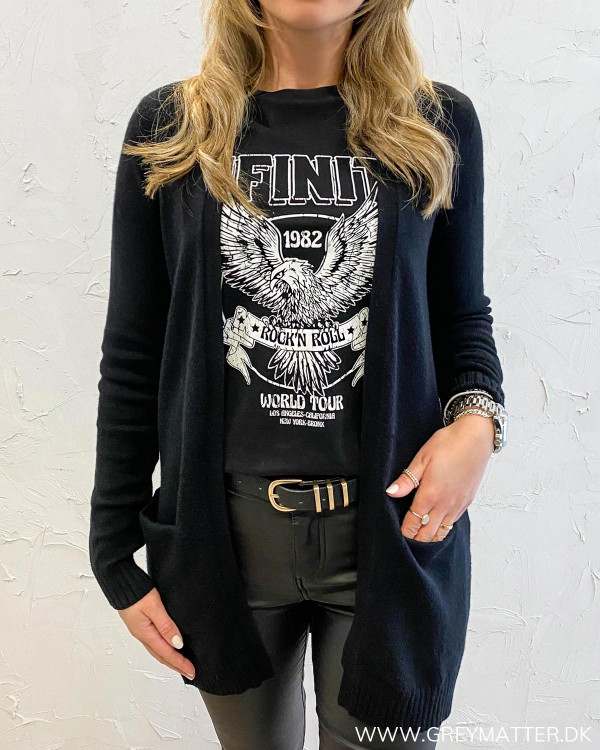 Vila Viril Open Black Knit Cardigan