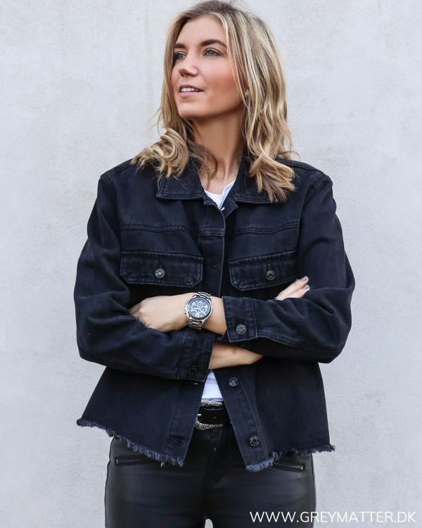 Sort denimjakke