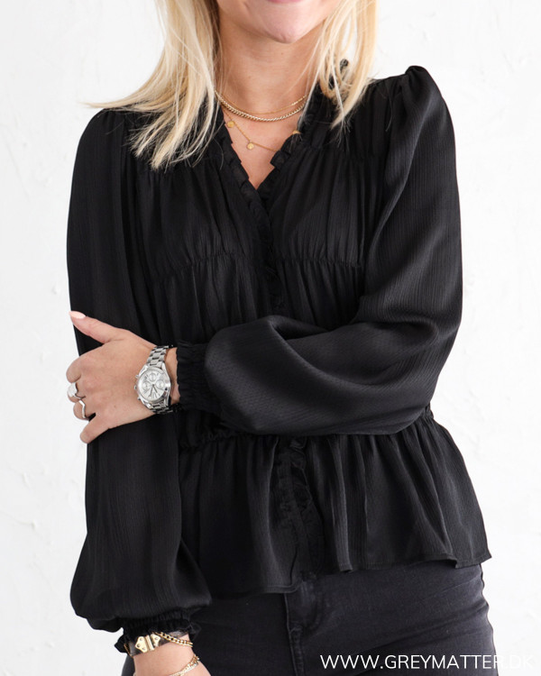 Neo Noir Ora Black Blouse